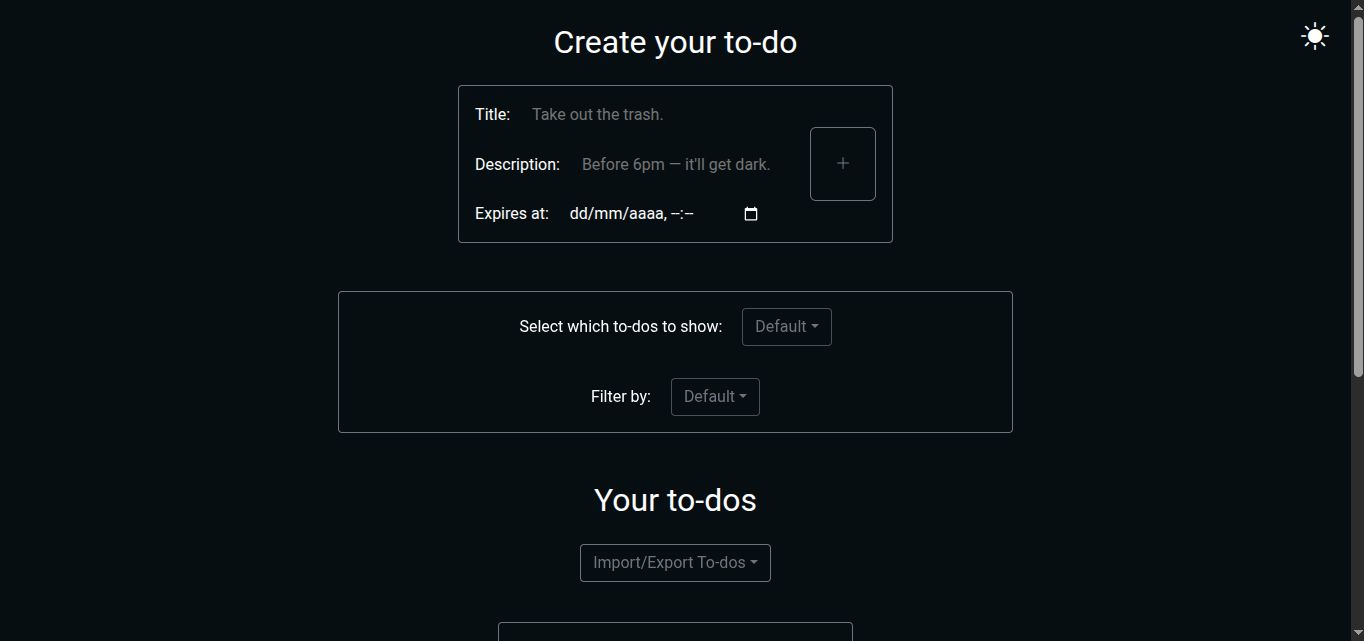 To-do list application preview